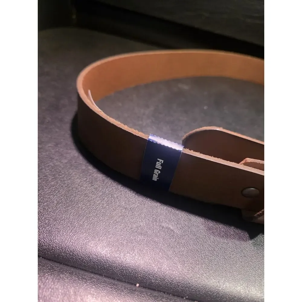 Mens 36mm Brown Leather Belt (Pants 34) BRAND NEW W TAGS Full Grain Leather